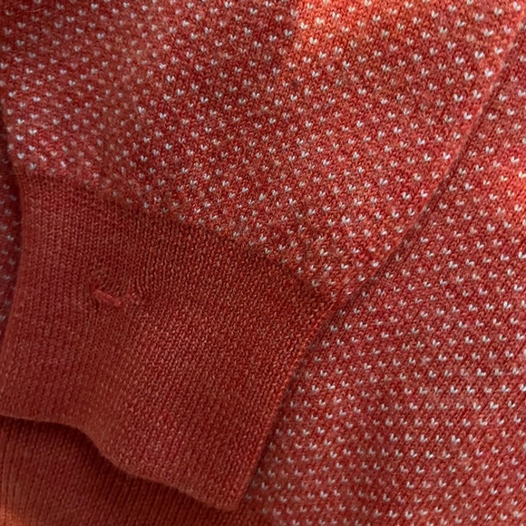 Peter Millar Sweater Mens Large Orange Merino Wool 1/4 Zip Pullover Casual Golf - Picture 7 of 8